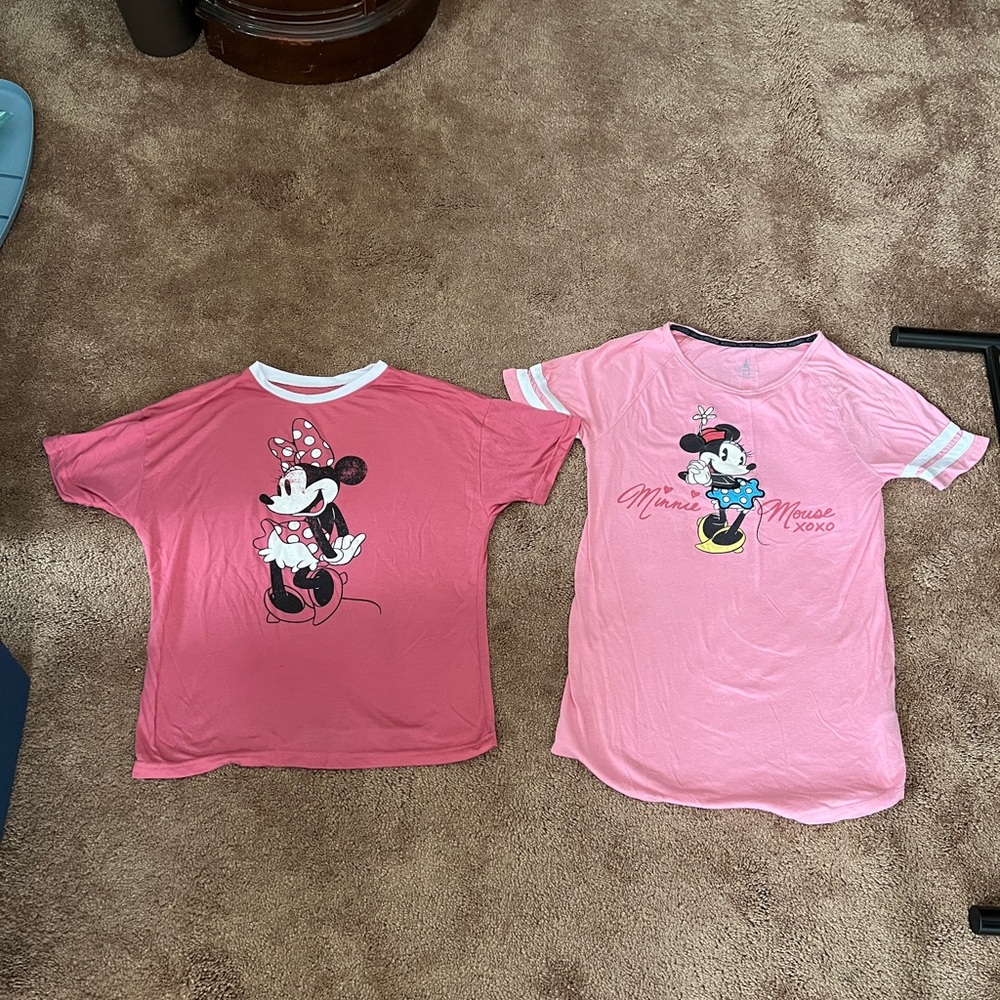 Two XS Disney tops featuring Minnie Mouse